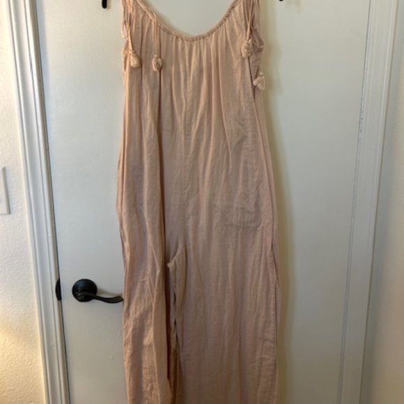 Madewell Tie Strap Cover Up Jumpsuit Avalon Pink Medium - Picture 2 of 2